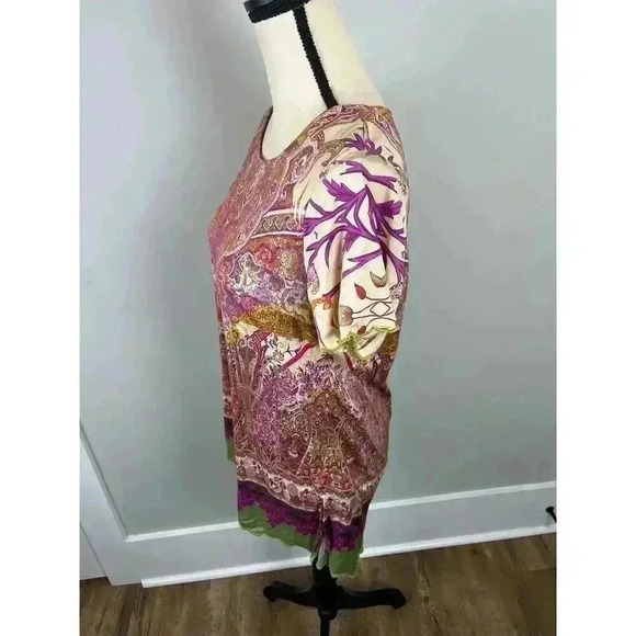 Soft Surroundings Luciana Paisley Women's S Blouse Scallop Sleeves Colorful - Picture 7 of 11